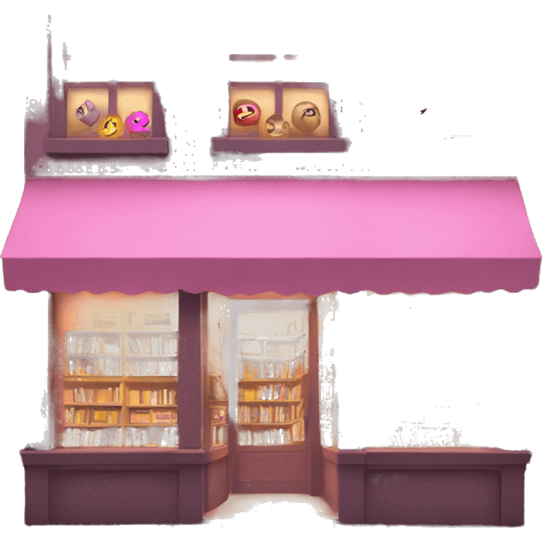 Bookstore with lights make pink  emoji