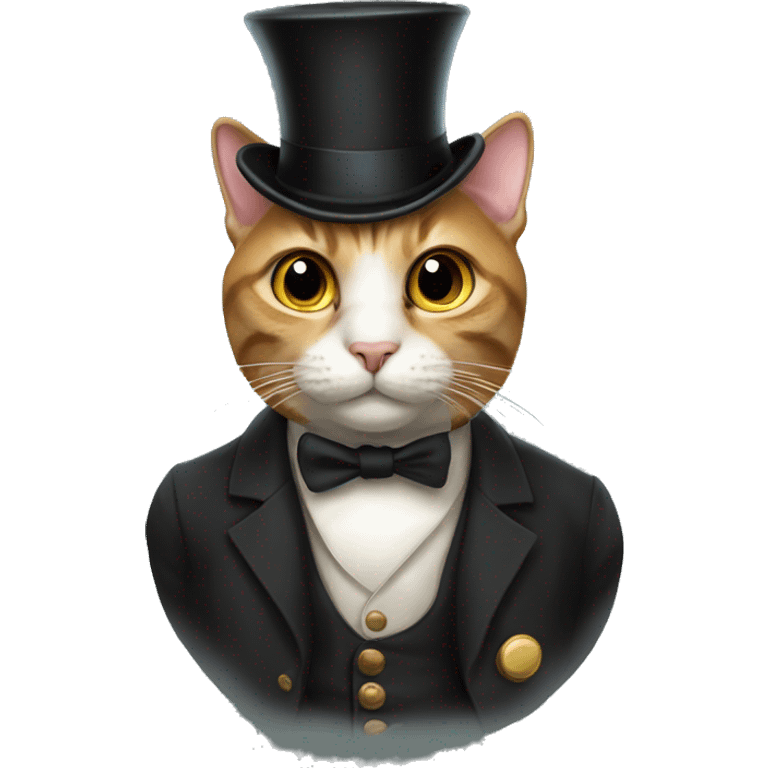 Cat with top hat and Monocle  emoji