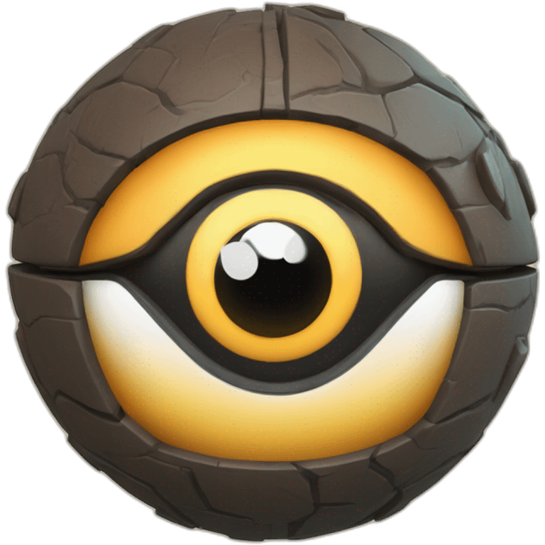 3d sphere with a cartoon Hoglin skin texture with Eye of Horus emoji