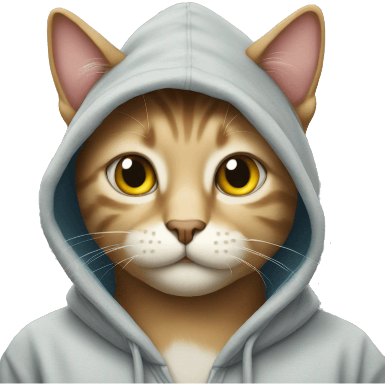 Cat with a hoodie emoji