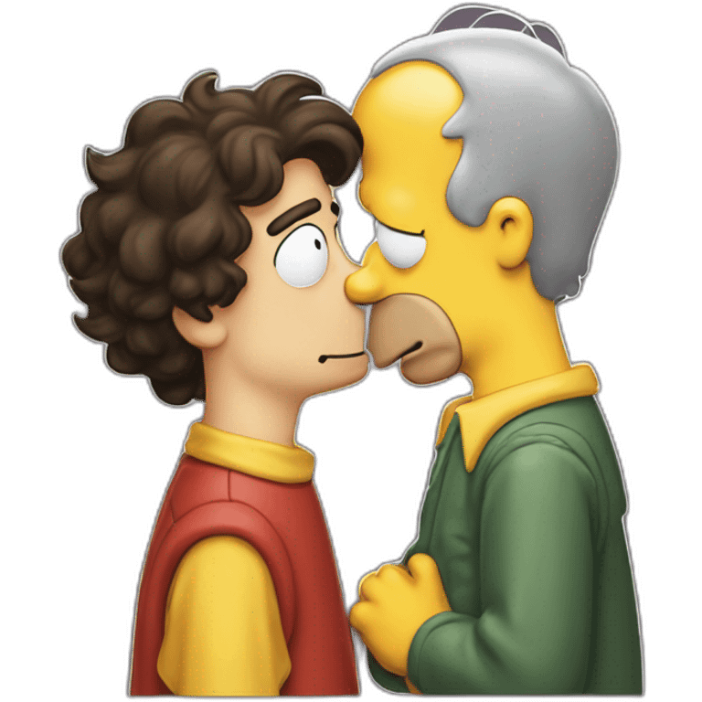 Homer Simpson kissing timothee chalamet emoji