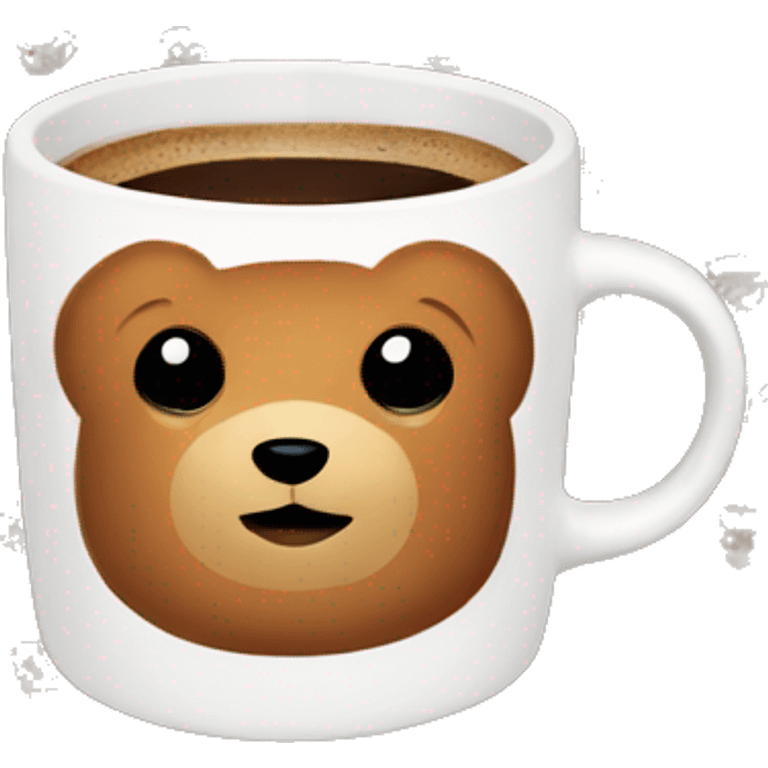 Cup of coffee with a teddy bear pattern emoji