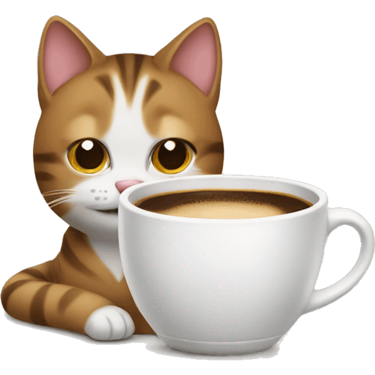 Cat with coffee  emoji