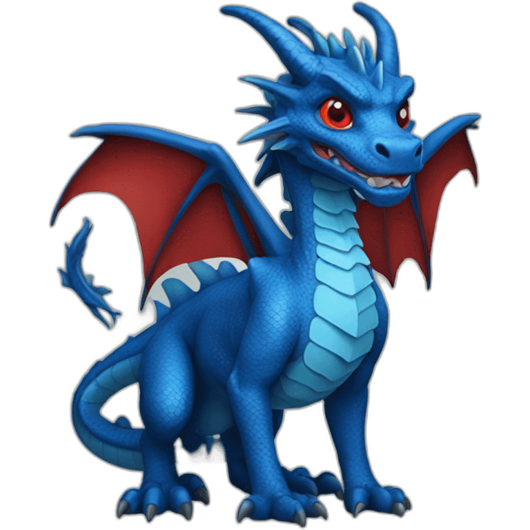 blue dragon with red eyes emoji