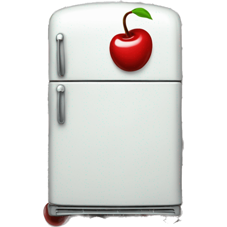 Realistic cherry red vintage fridge  emoji