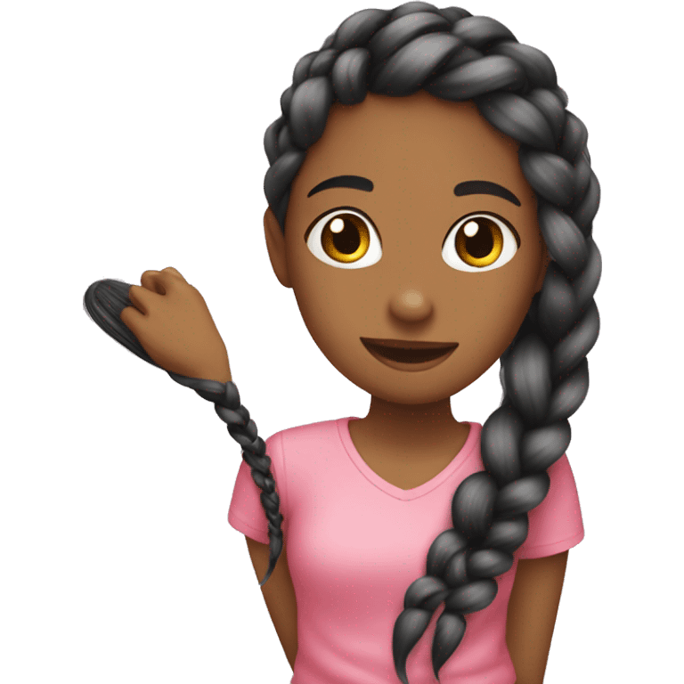 Girl getting her hair braided emoji