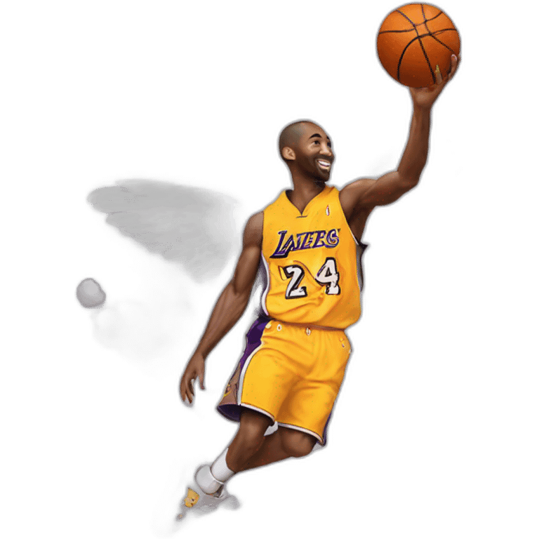 Kobe playing basketball in heaven with pop smoke emoji