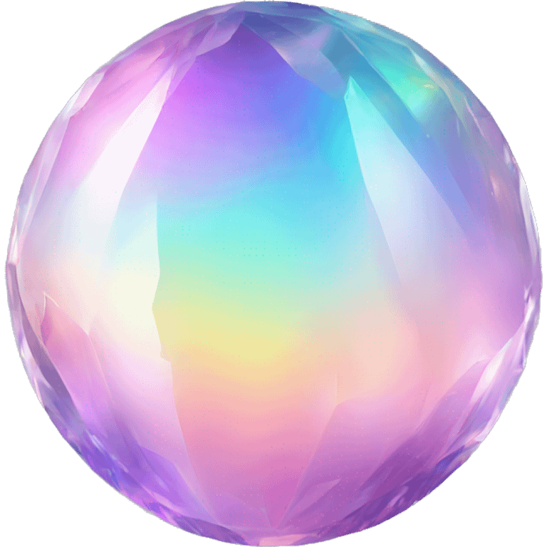 Iridescent pastel Rainbow crystal sphere emoji