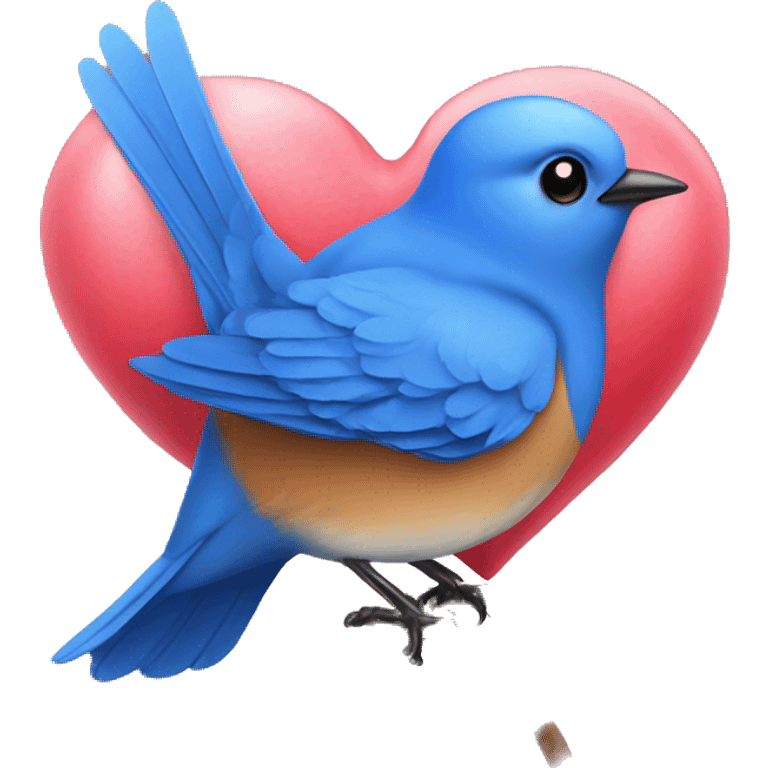 Bluebird with heart kisses  emoji