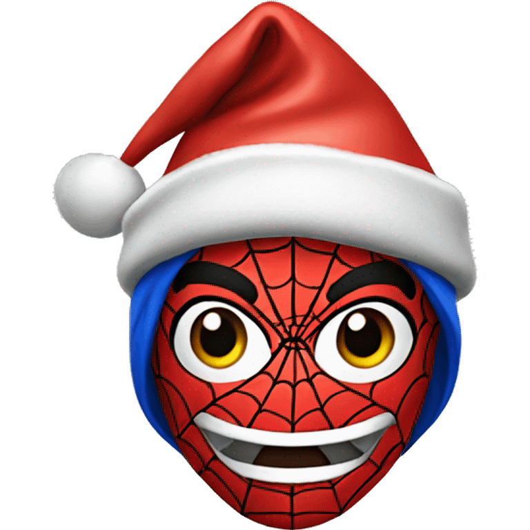 Spiderman With christmas hat emoji