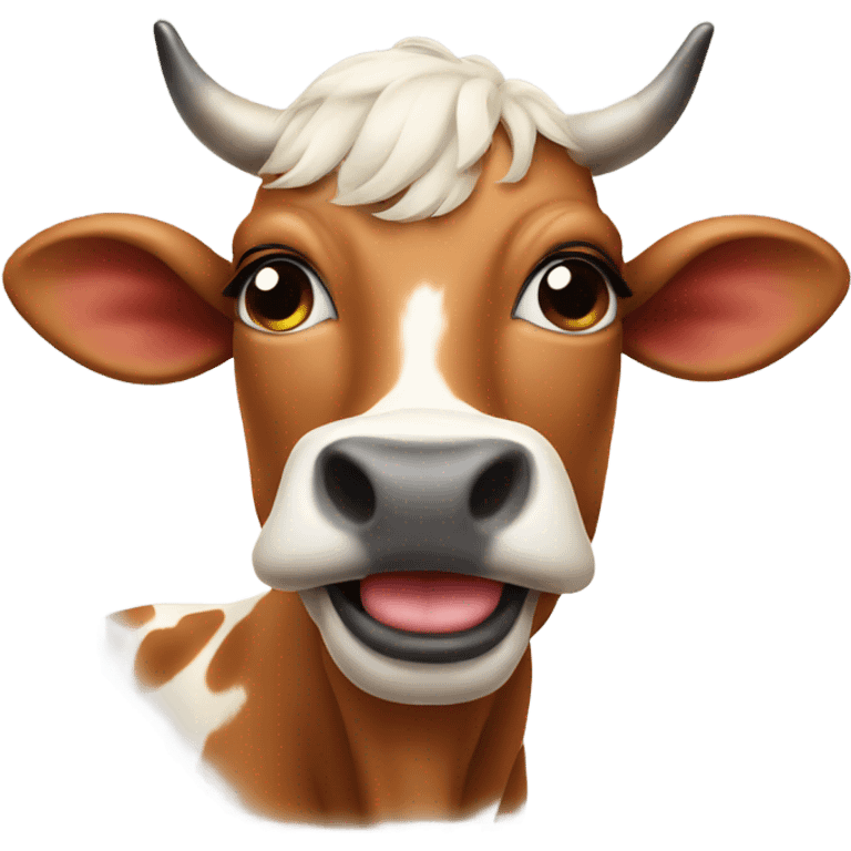 Coquette cow emoji