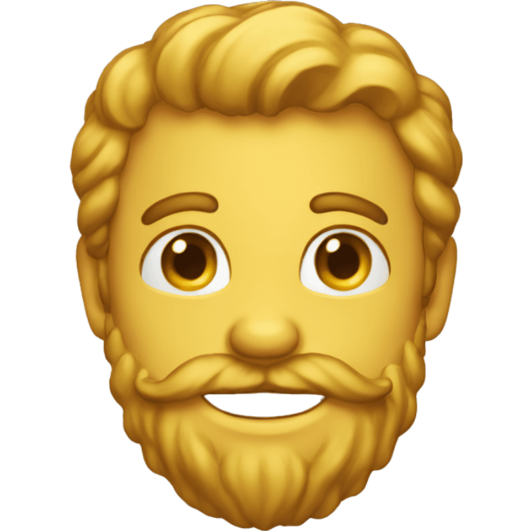 golden smile emoji with beard emoji