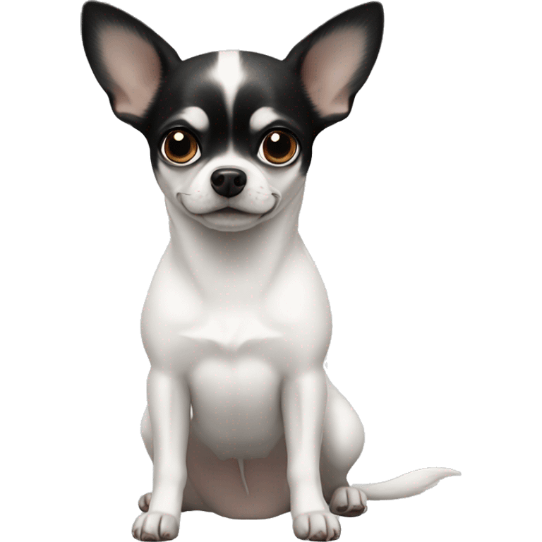 white chihuahua with black ears emoji