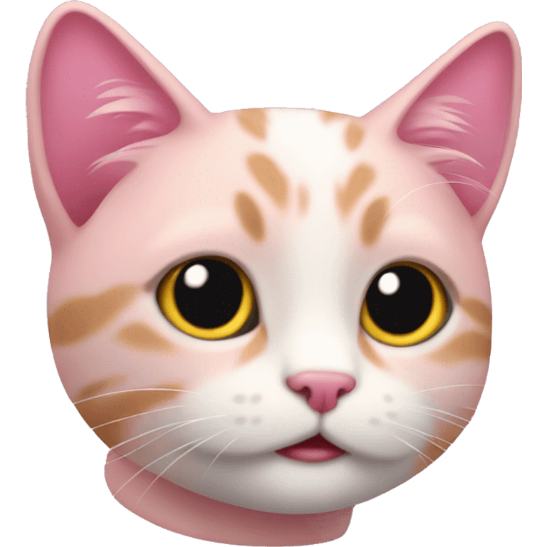 Un gatito rosa emoji