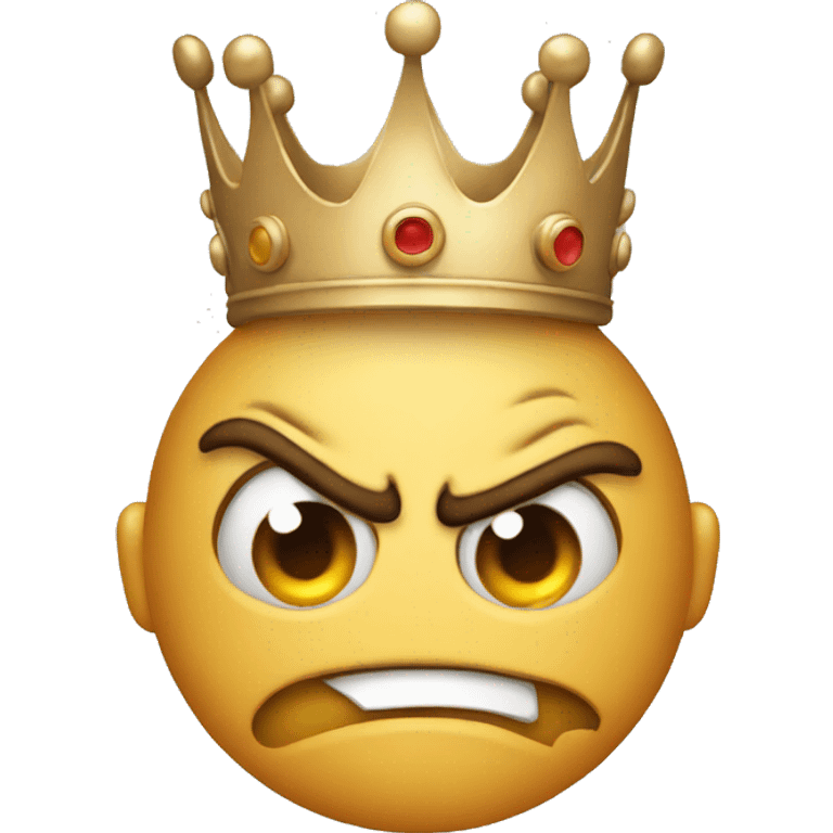 mad emoji with crown on head emoji