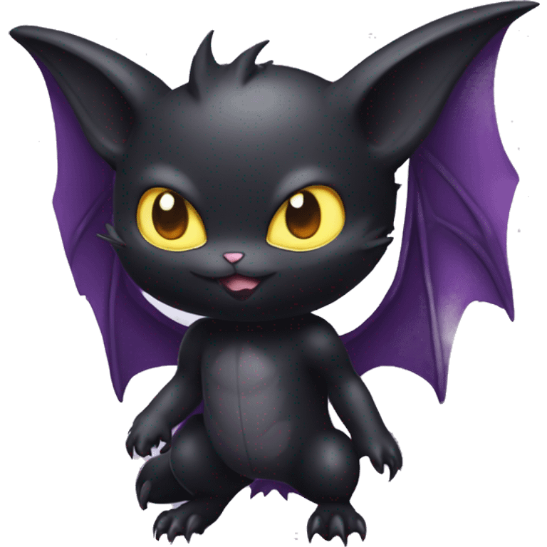 Cool Cute Edgy Dark Black Batty Chibi Noibat-Cat-Pokémon-Fakémon-hybrid emoji