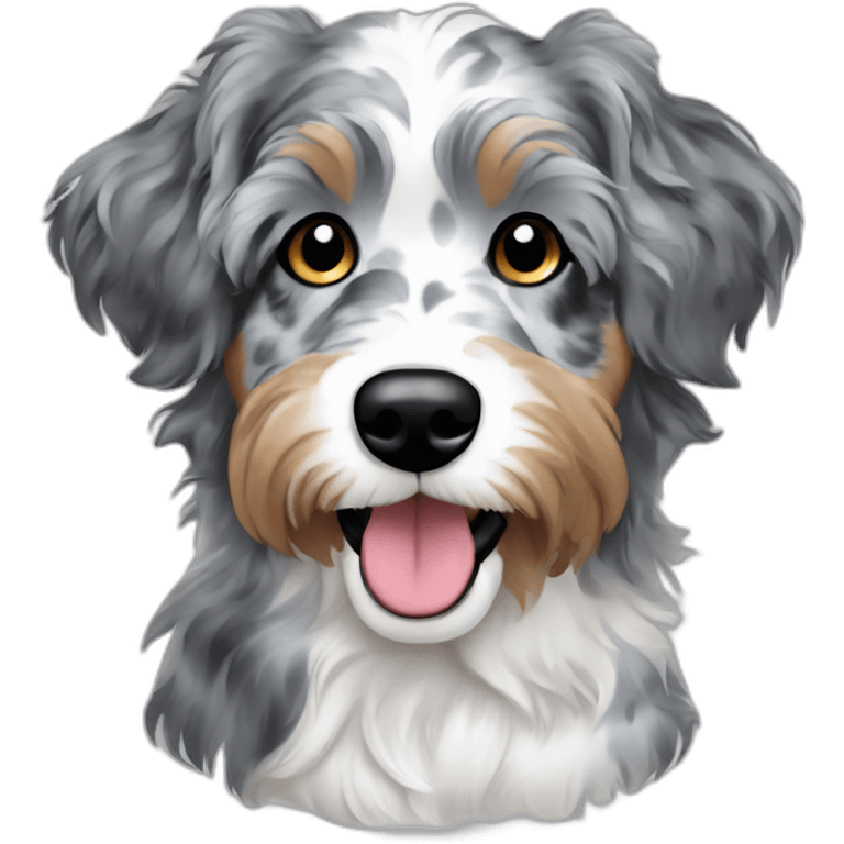 A model dog blue Merle Aussiedoodle emoji