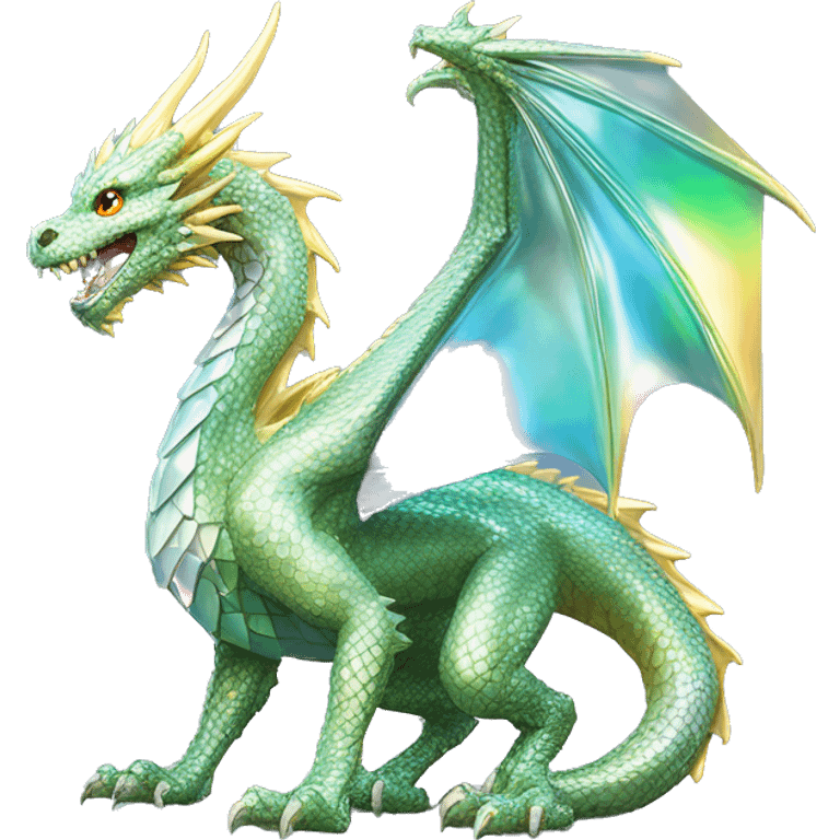 56-carat iridescent diamond crystal dragon full body emoji