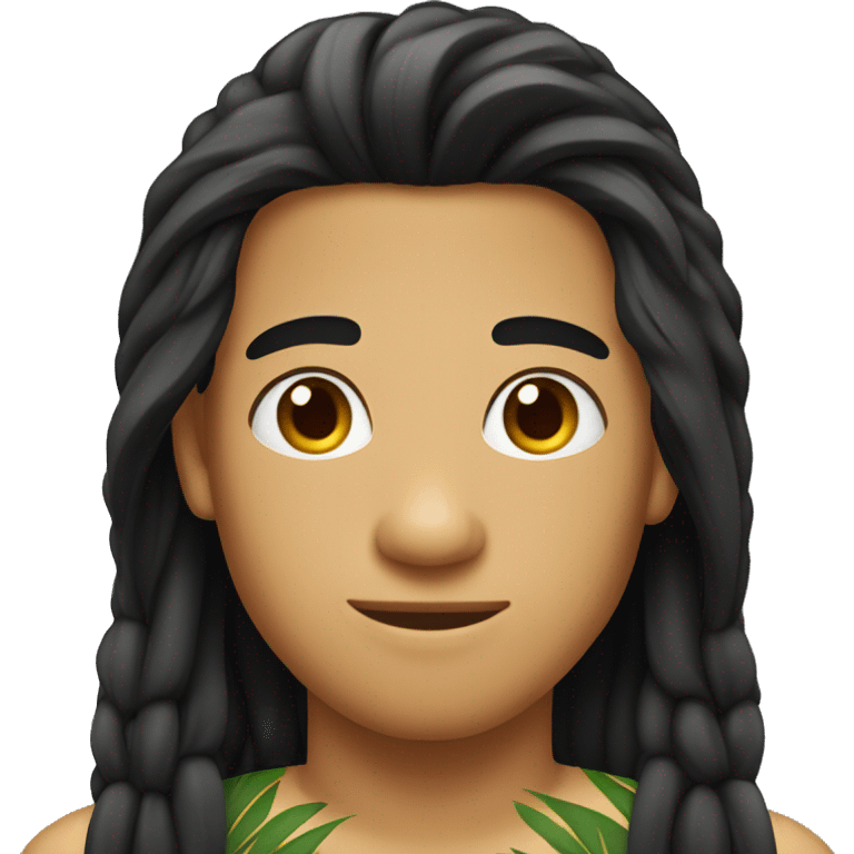 hawaiian young man with long straight black hair emoji