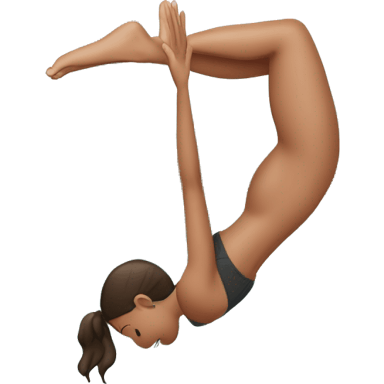 ￼￼￼￼ a girl doing a handstand on a pool ￼￼ emoji