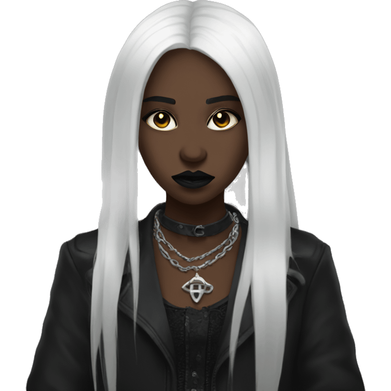 Black Goth baddie with long  emoji