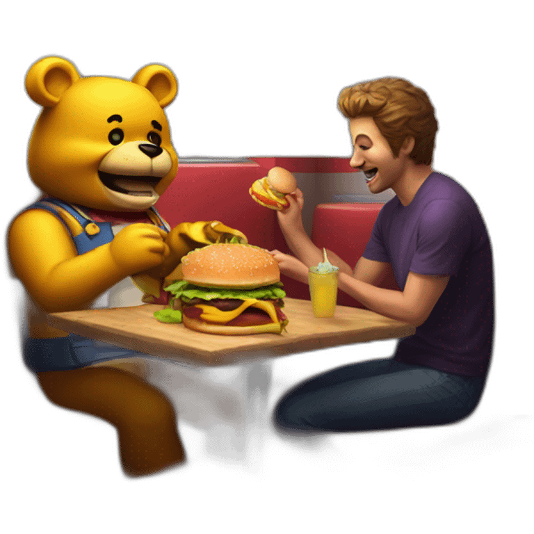 Fredbear eat a burger emoji