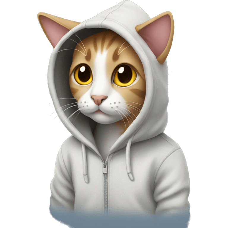 Cat wearing hoodie emoji