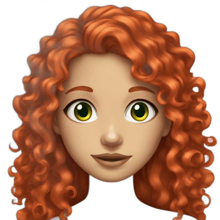 girl green eyes curly red hair emoji