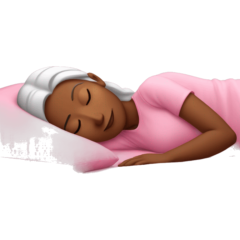 Sleeping lady in pink bed  emoji