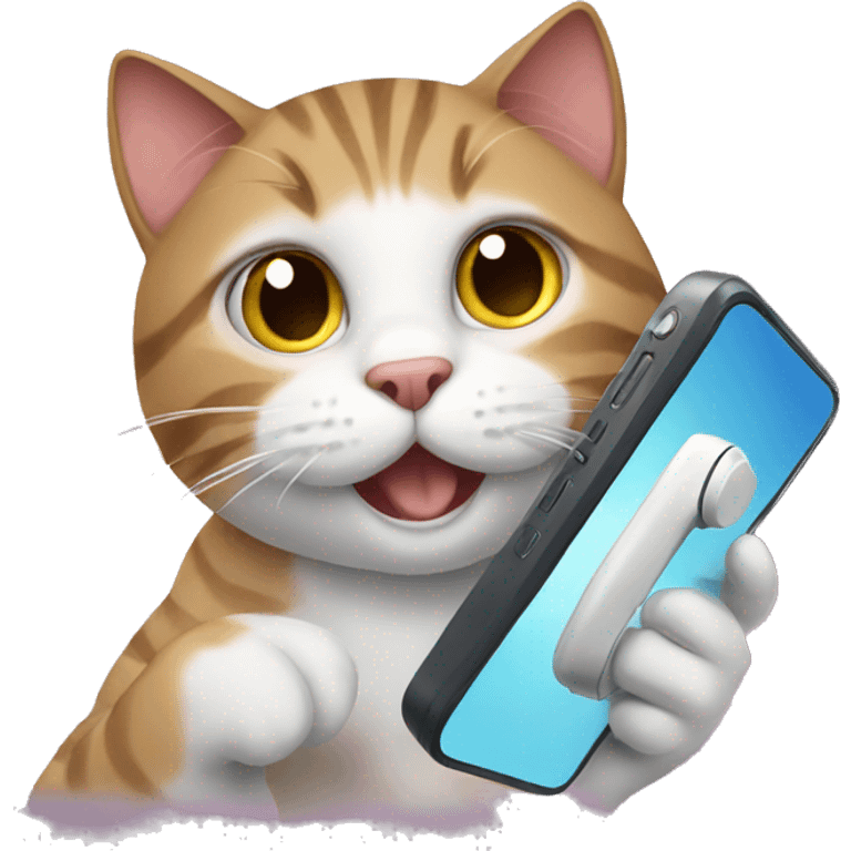 cat with phone emoji