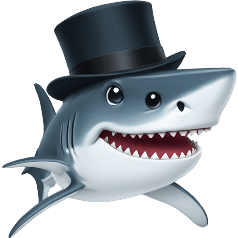 shark with tophat emoji