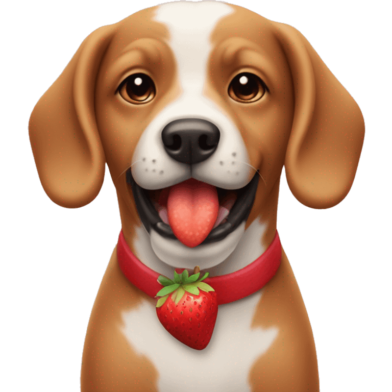 Heart strawberry dog emoji