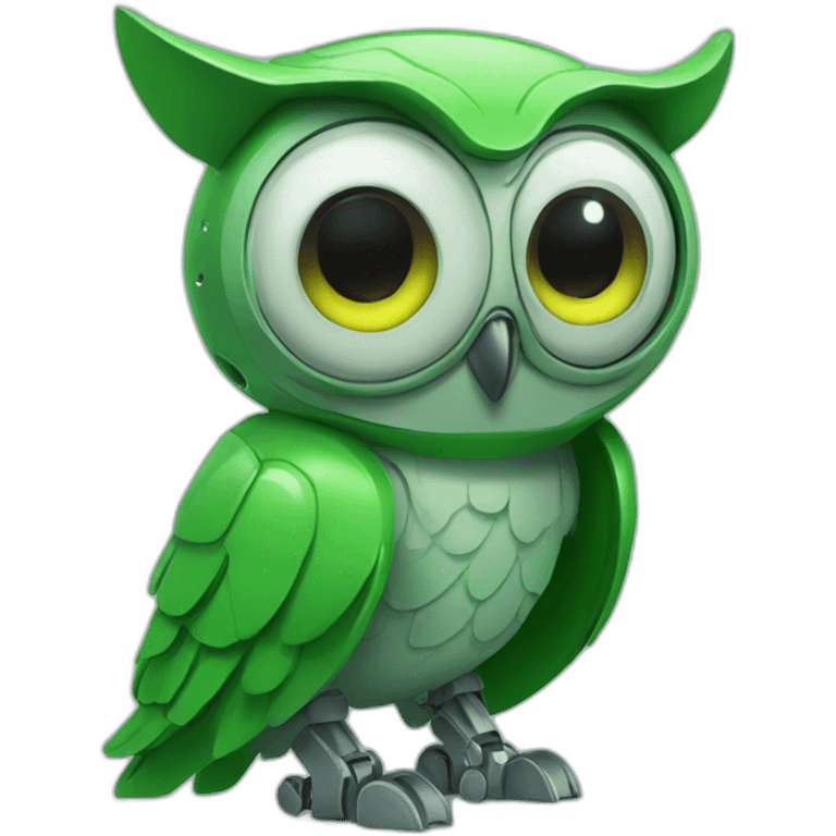 Robotic-green-owl-cry emoji