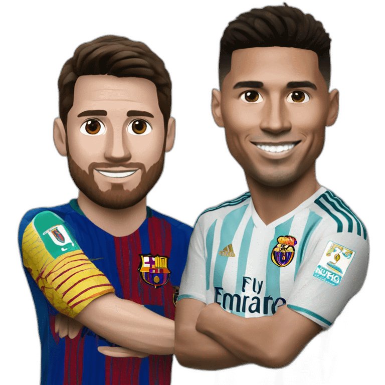 Ronaldo with messi emoji