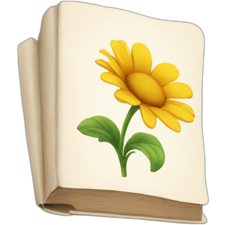 book with flower printed on the cover emoji