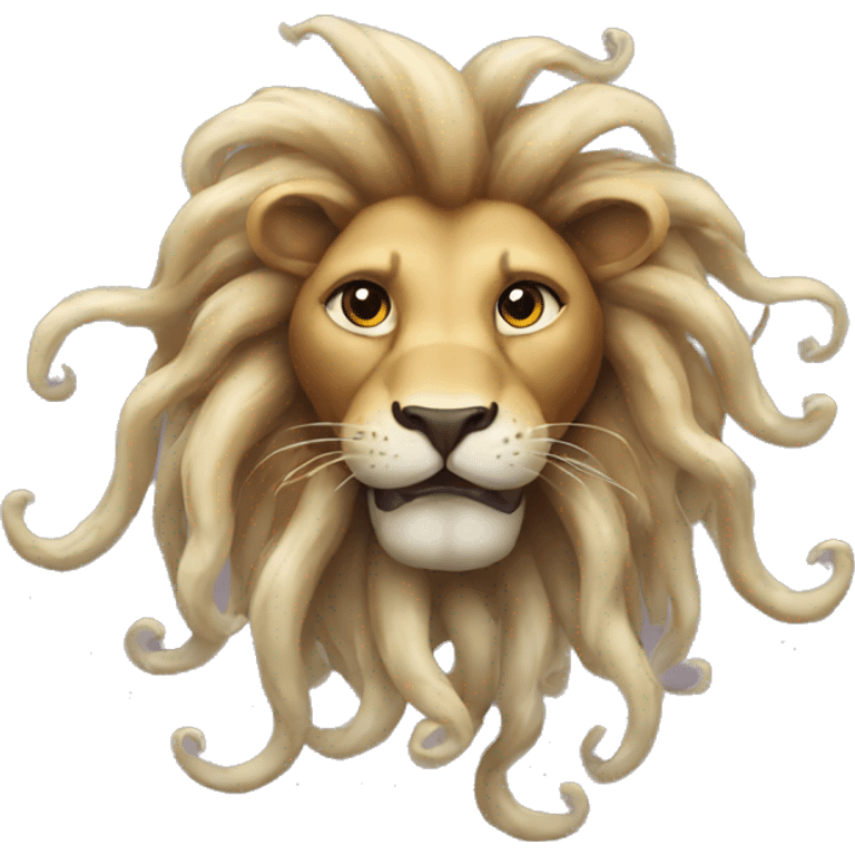 A lion with tentacled mane emoji