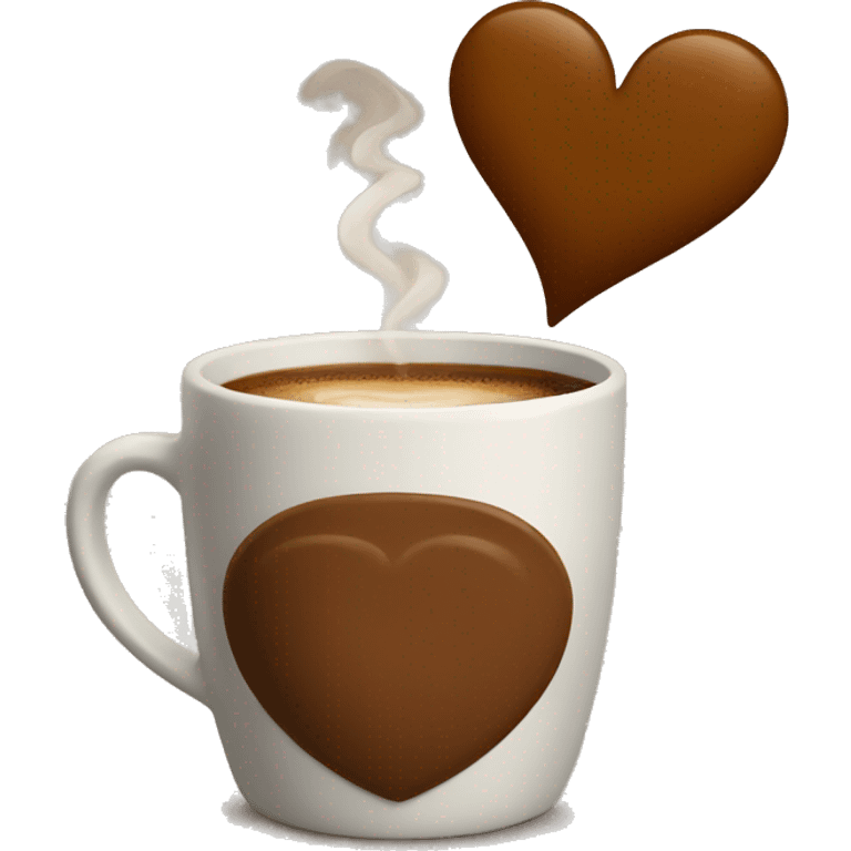 A brown heart with a cup of coffee inside  emoji