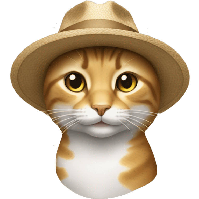 Un chat avec un chapeau emoji