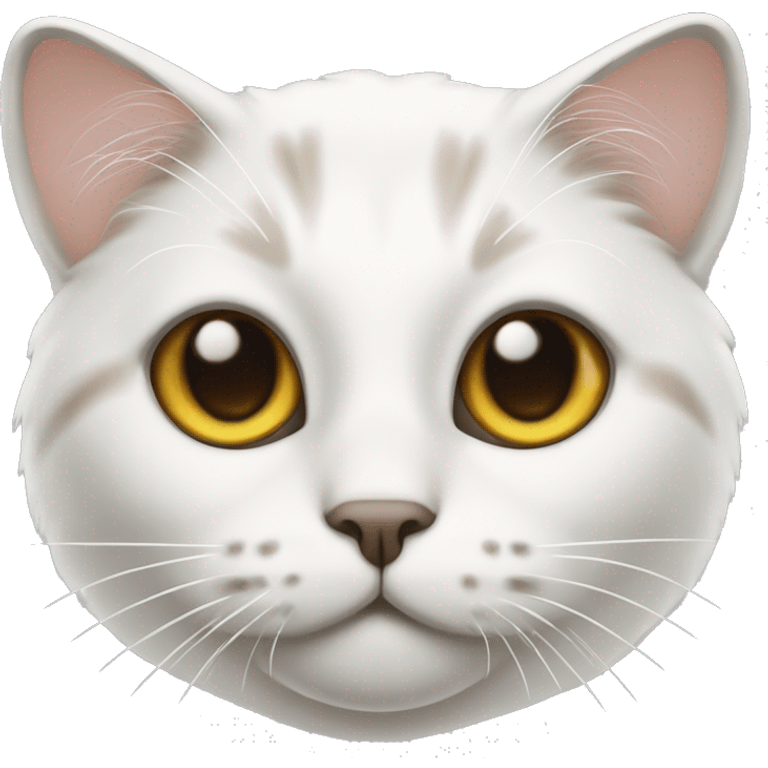 Eine weiße Katze mit hellbraunen Augen  emoji