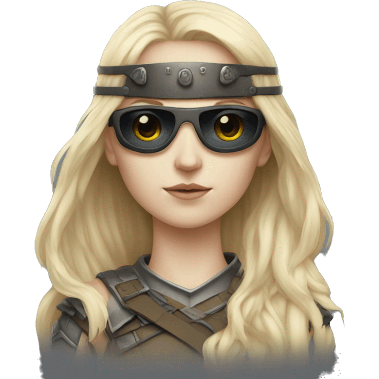 Pale-skinned Girl warrior with dark sunglasses emoji