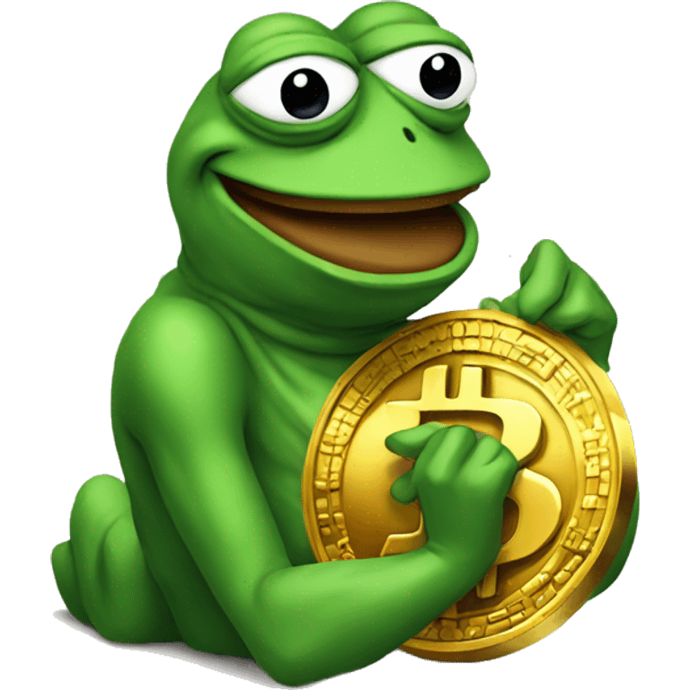 pepe eating bitcoin emoji