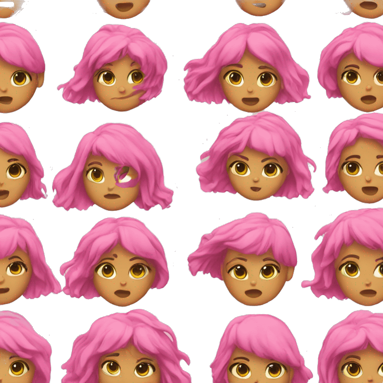 Beached hair pink girl emoji