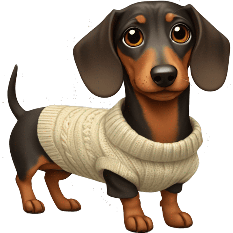 Dachshund wearing a sweater  emoji