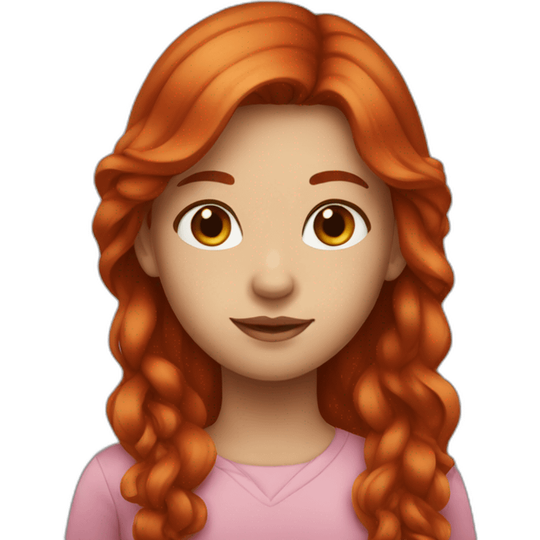 girl with dark Brown eyes and long red hair emoji