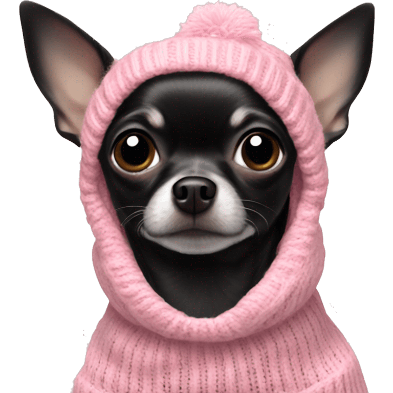 Black Chihuahua in a Rosa dogsweater  emoji