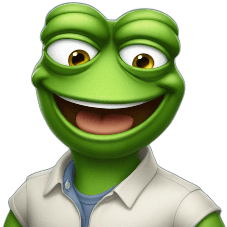 pepe as a software developer but he is really proud of himself emoji