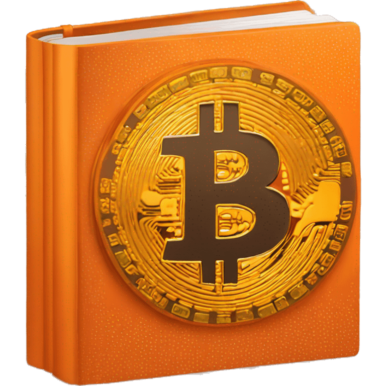 orange book with the word bitcoin on it emoji