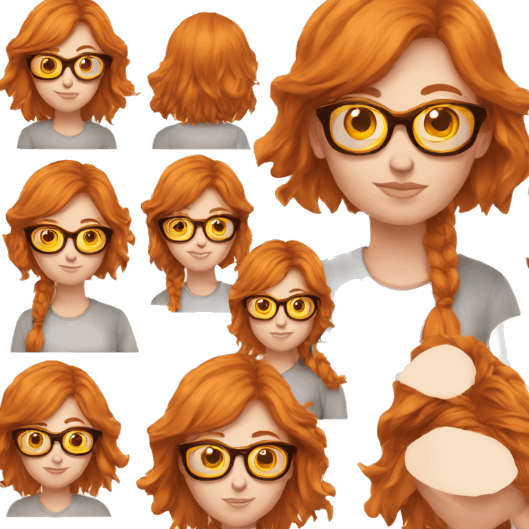 Une fille rousse avec des lunettes  emoji