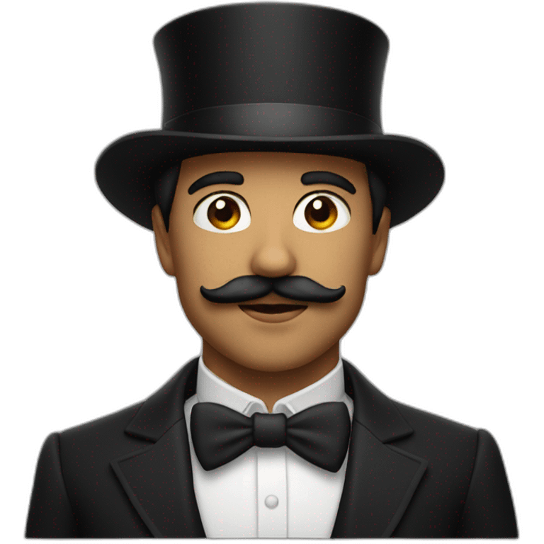 Young Man with mustache and top hat emoji