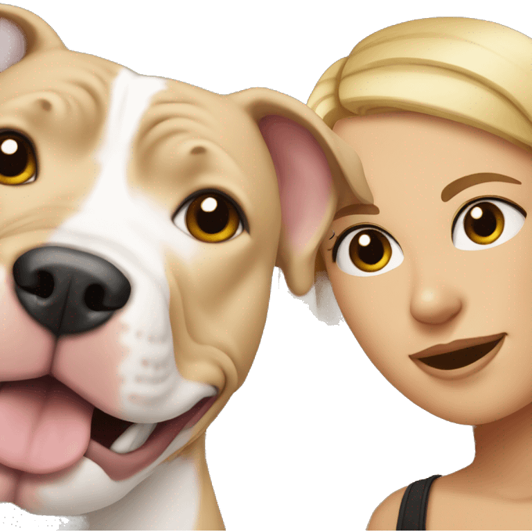  Pitbull with a blonde girl emoji